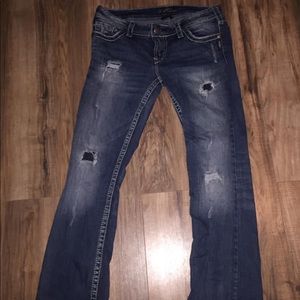 Silver boot cut jeans